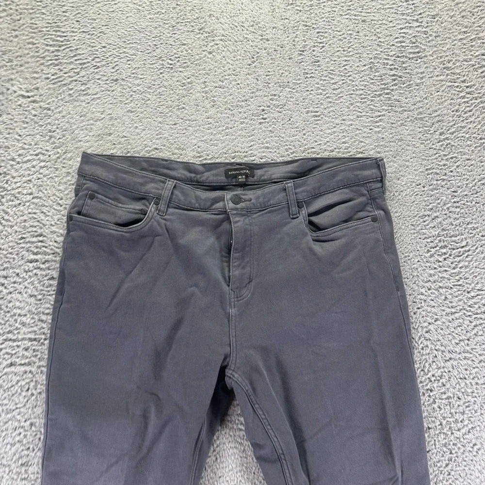 Banana Republic Pant Mens 40x30 Gray Cotton Chino Straight Office Career Stretch